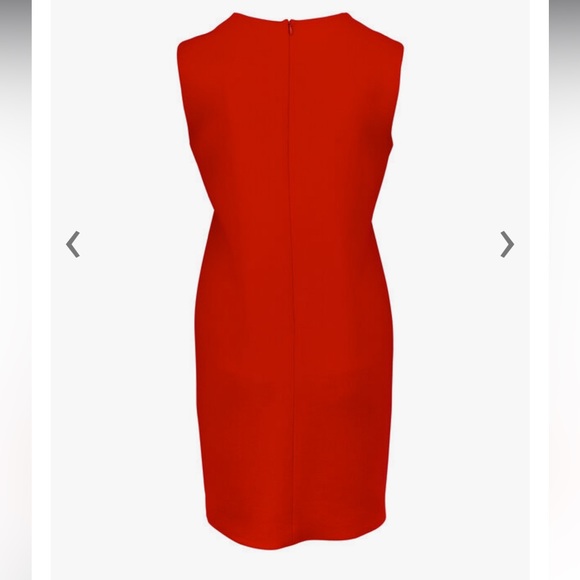 Olivine Gabbro - Red Chiffon Detail Sleeveless Wool Dress $1,830 - Picture 6 of 6